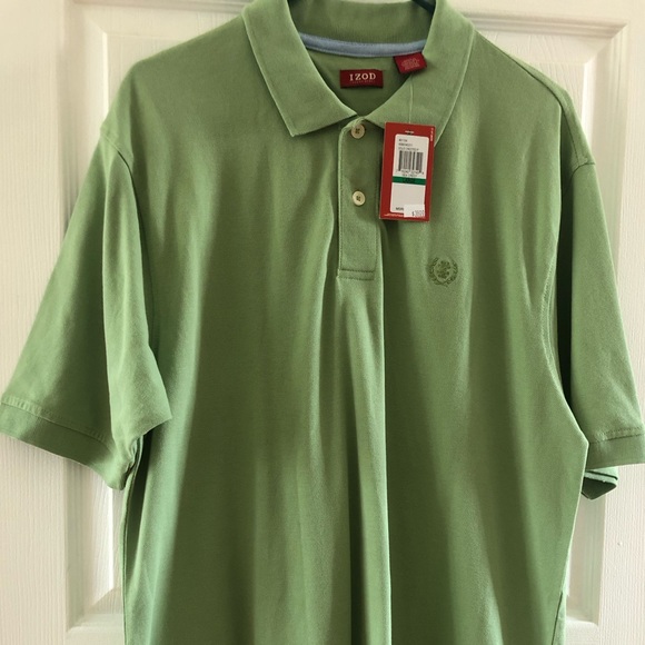 NEW Mens Green Izod Polo shirt size Large - Picture 2 of 8
